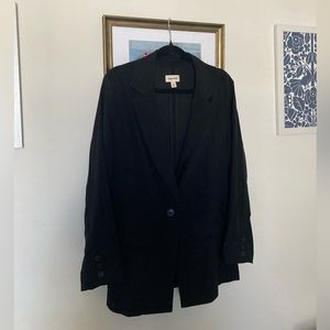 Open Edit Nordstrom Unstructured Oversized/Relaxed Fit Blazer Size S Black